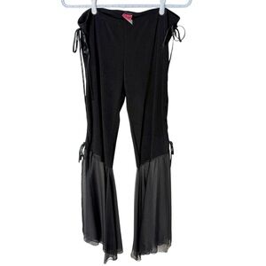 SHARIF DESIGNS Belly Dance Flare Bell Bottom Pants Leggings Ribbons Low Rise